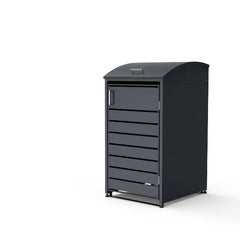 Premium 4 Bay Curved Metal Wheelie Bin Storage – Grey