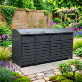 4 Bay Curved Crescent Wheelie Bin Storage - Premium