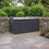 Premium 4 Bay Curved Metal Wheelie Bin Storage – Grey