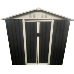 6×5FT Apex Roof Metal Garden Shed with Windows & Shelves – Compact & Weatherproof