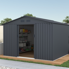 Open 8x10ft metal garden shed