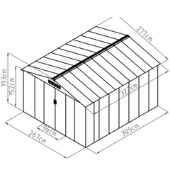 8x10ft steel shed