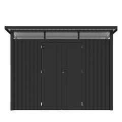 Complete Metal Shed Bundle – Slanted Roof Shed (9.5ft x 10.3ft/2.9 x 3.1m ) + Heavy-Duty Aluminium Flooring + FREE Solar Light