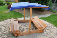 Covered Sand Pit With Closeable Wooden Cover