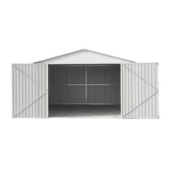 12×19FT (3.6 x 5.8m) Metal Storage Shed – Durable Outdoor Shed -0.25mm Standard Steel Panels + FREE Solar Light