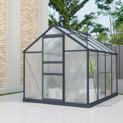 6x8m garden greenhouse with open door