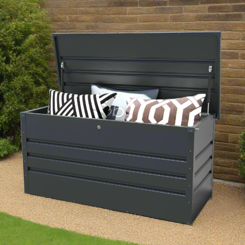 Grey garden storage box