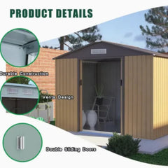 Metal 8x6FT Garden Shed – 2 Colours Available – Modern Outdoor Storage for Tools & Equipment