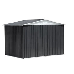 Metal 8x6FT (2.4 x 1.8m) Garden Shed – 2 Colours Available – Modern Outdoor Storage for Tools & Equipment + FREE Solar Light