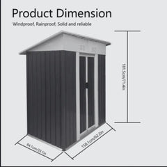 Metal Shed 5x3FT Slanted Roof – Durable Outdoor Storage Solution