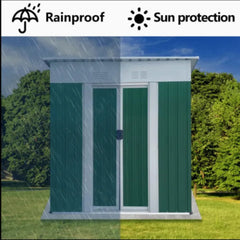 Metal Shed 5x3FT Slanted Roof – Durable Outdoor Storage Solution