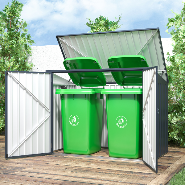 Metal Wheelie Bin Storage – 2 Bay