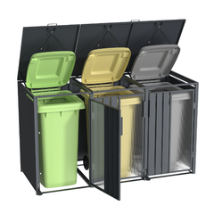 Opaque 3 Bay Premium Bin Shelter