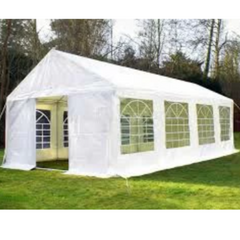 Large white event marquee