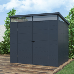 Grey garden storage shed
