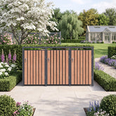 Premium 3 Bay Metal Wheelie Bin Storage – Wood Effect