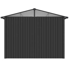 Metal Shed Heavy Duty -(10ft x 7.6ft/3 x 2.3m ) Galvanised Steel with Apex Roof & Windows + FREE Solar Light