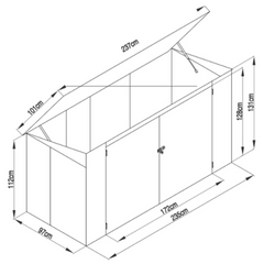 Triple bin storage shed