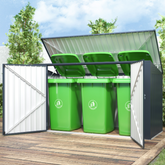 Metal bin storage unit
