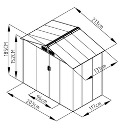 Outdoor metal shed for garden storage