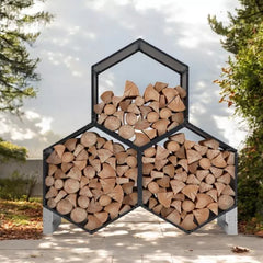 Triple Wood Rack – Sturdy Firewood Storage Solution