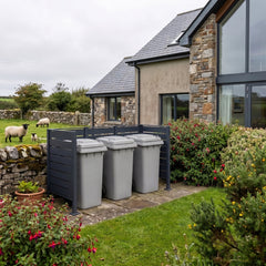 Heavy Duty 3 Bay Open Wheelie Bin Shelter – Galvanised Steel