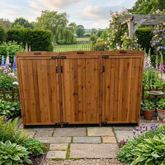 Deluxe 3 Bay Wooden Wheelie Bin Storage – 3 Colours
