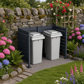 Heavy Duty 2 Bay Open Wheelie Bin Shelter – Galvanised Steel