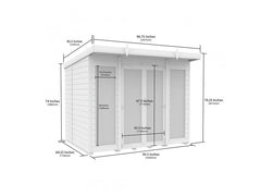 8 x 6 Pent Summer House (Full Height Window)