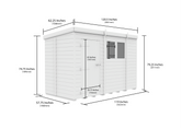 10 x 5 Pent Shed (Single Door, No Windows)