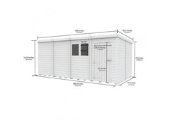 16x8 Pent Composite Shed (Single Door, No Windows)
