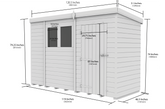 10 x 4 Pent Shed (Single Door, No Windows)