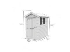 4 x 6 Apex Shed (Single Door, With Windows)