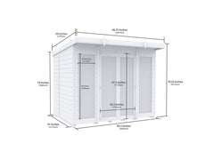 8 x 8 Pent Summer House (Full Height Window)