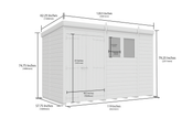 10 x 5 Pent Shed (Double Door, With Windows)