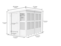 6 x 8 Pent Potting Shed