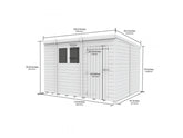 10 x 8 Pent Shed (Single Door, No Windows)