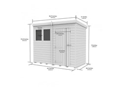 8x4 Pent Composite Shed (Single Door, No Windows)