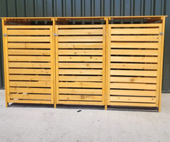 3-bay wheelie bin storage with front doors