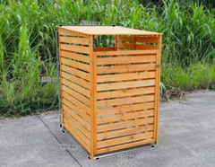 1-bay wheelie bin shed with open front door