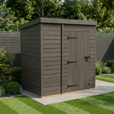 6x4 Pent Composite Shed (Single Door, No Windows)