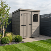 5x5 Pent Composite Shed (Single Door, With Windows)
