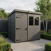 7x5 Pent Composite Shed (Single Door, With Windows)