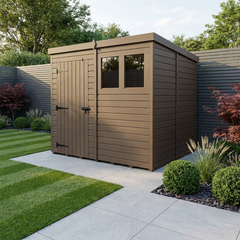 8x5 Pent Composite Shed (Single Door, With Windows)