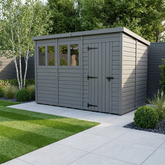 12x6 Pent Composite Shed (Single Door, With Windows)