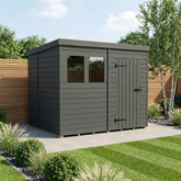 8x6 Pent Composite Shed (Single Door, With Windows)