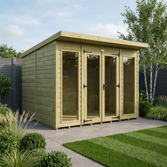 8 x 6 Pent Summer House (Full Height Window)