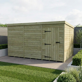 12 x 8 Pent Shed (Single Door, No Windows)