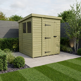 7 x 7 Pent Shed (Single Door, With Windows)