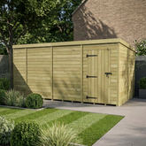 14 x 8 Pent Shed (Single Door, No Windows)